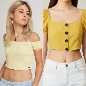 New with tags bundle of Two Off-Shoulder Crop Tops Size S